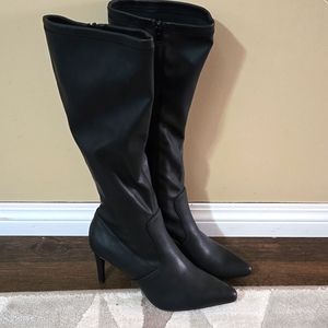 Kitten Heel Tall Black Boots